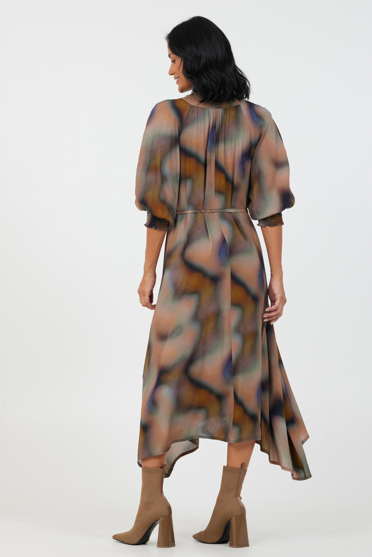 Kylo Print Hankerchief Dress - Suzy D London
