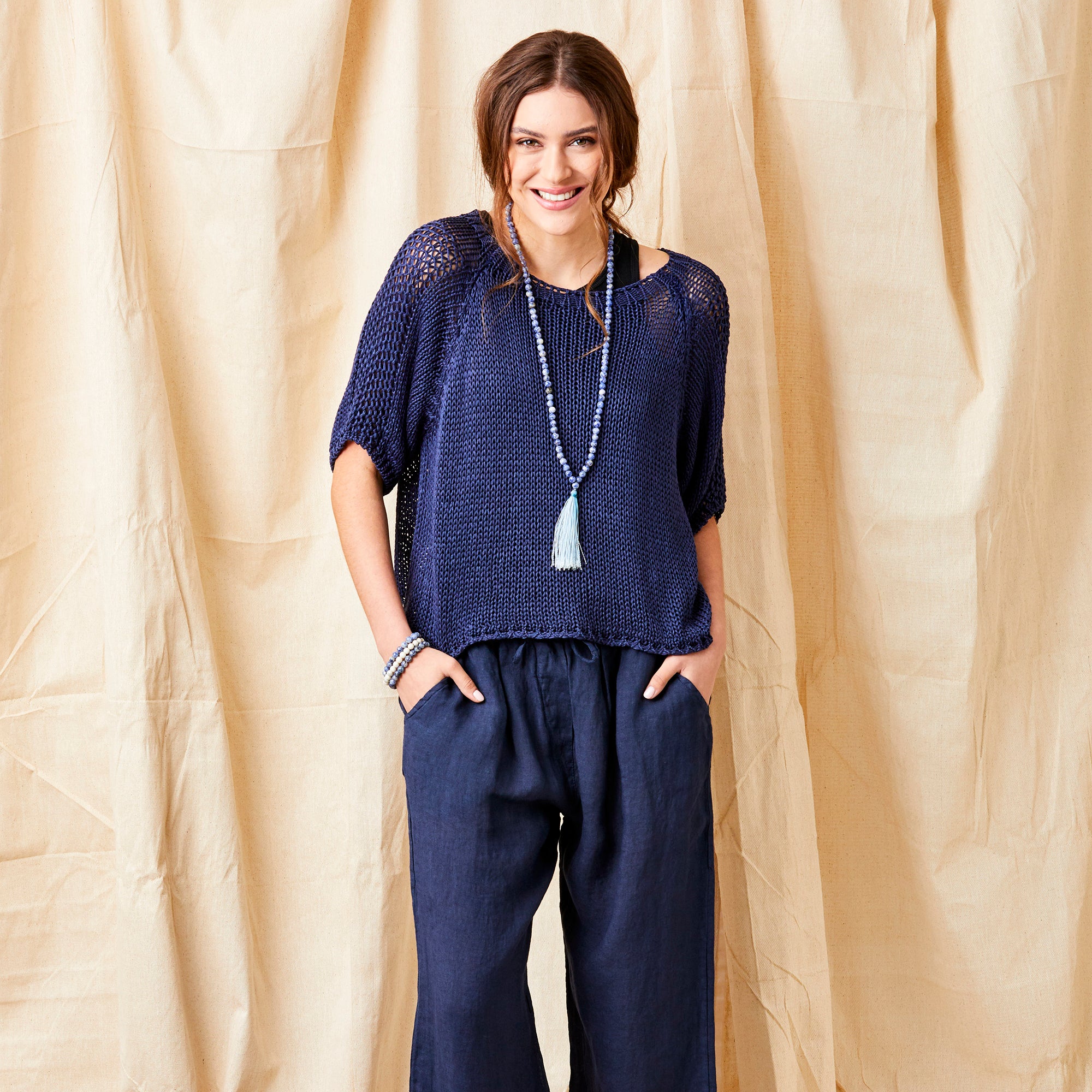 Lauren Linen Drawstring Palazzo Pants - Suzy D London