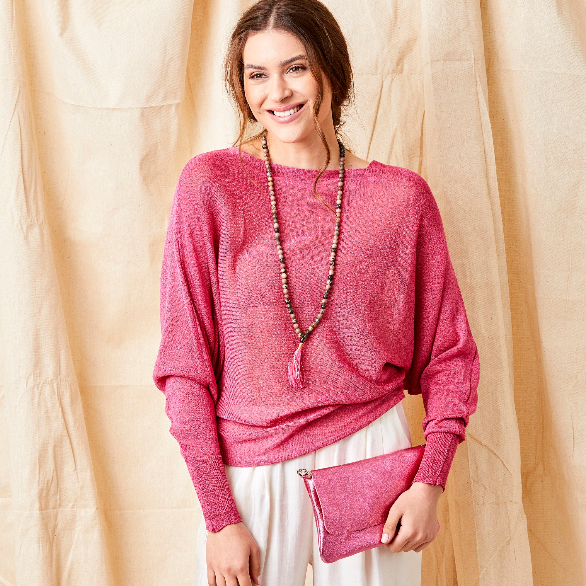 Lazaria Slash Neck Batwing Sparkle Knit - Suzy D London