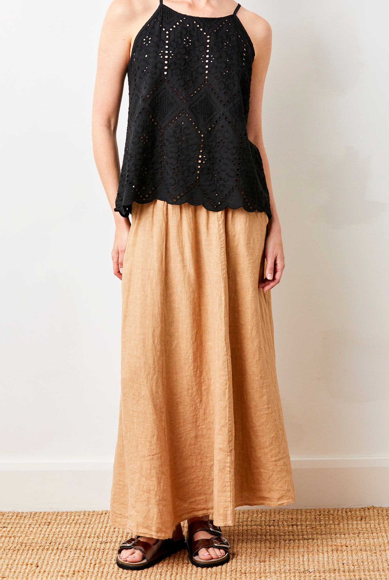 Lili Linen Skirt With Side Pockets - Suzy D London