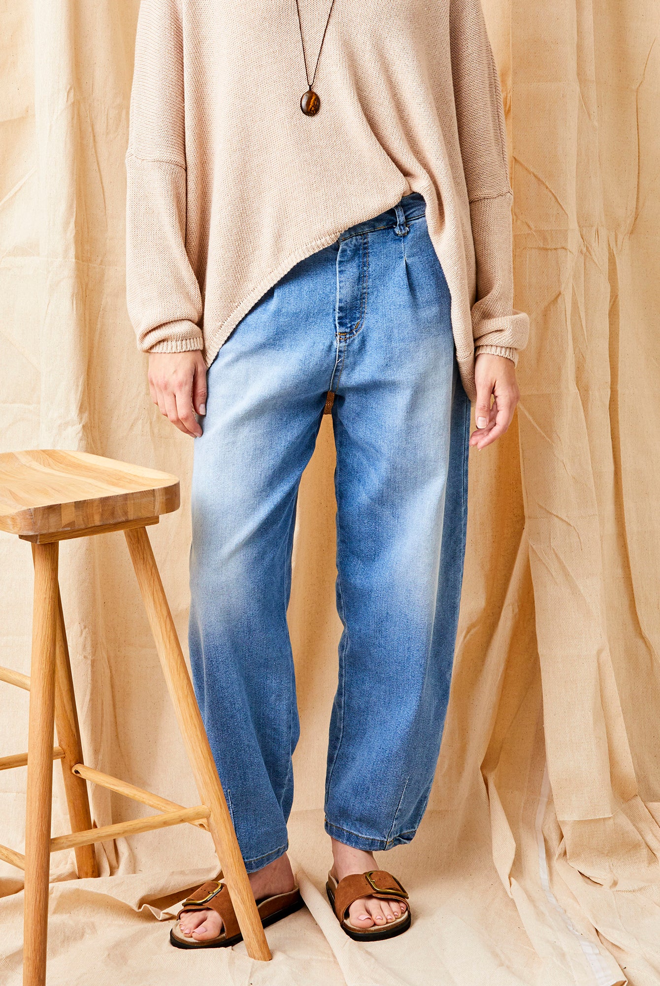 May Stretch Denim Barrel Cut Jeans - Suzy D London
