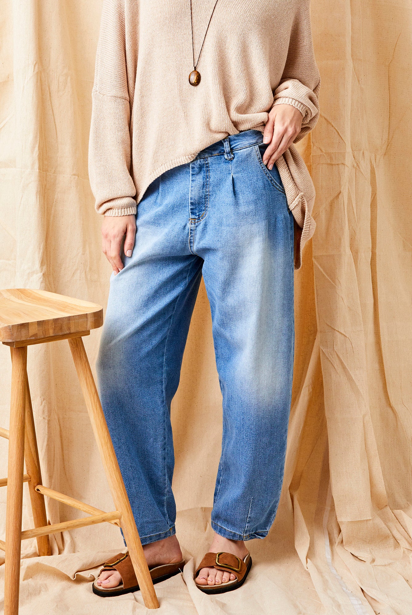 May Stretch Denim Barrel Cut Jeans - Suzy D London