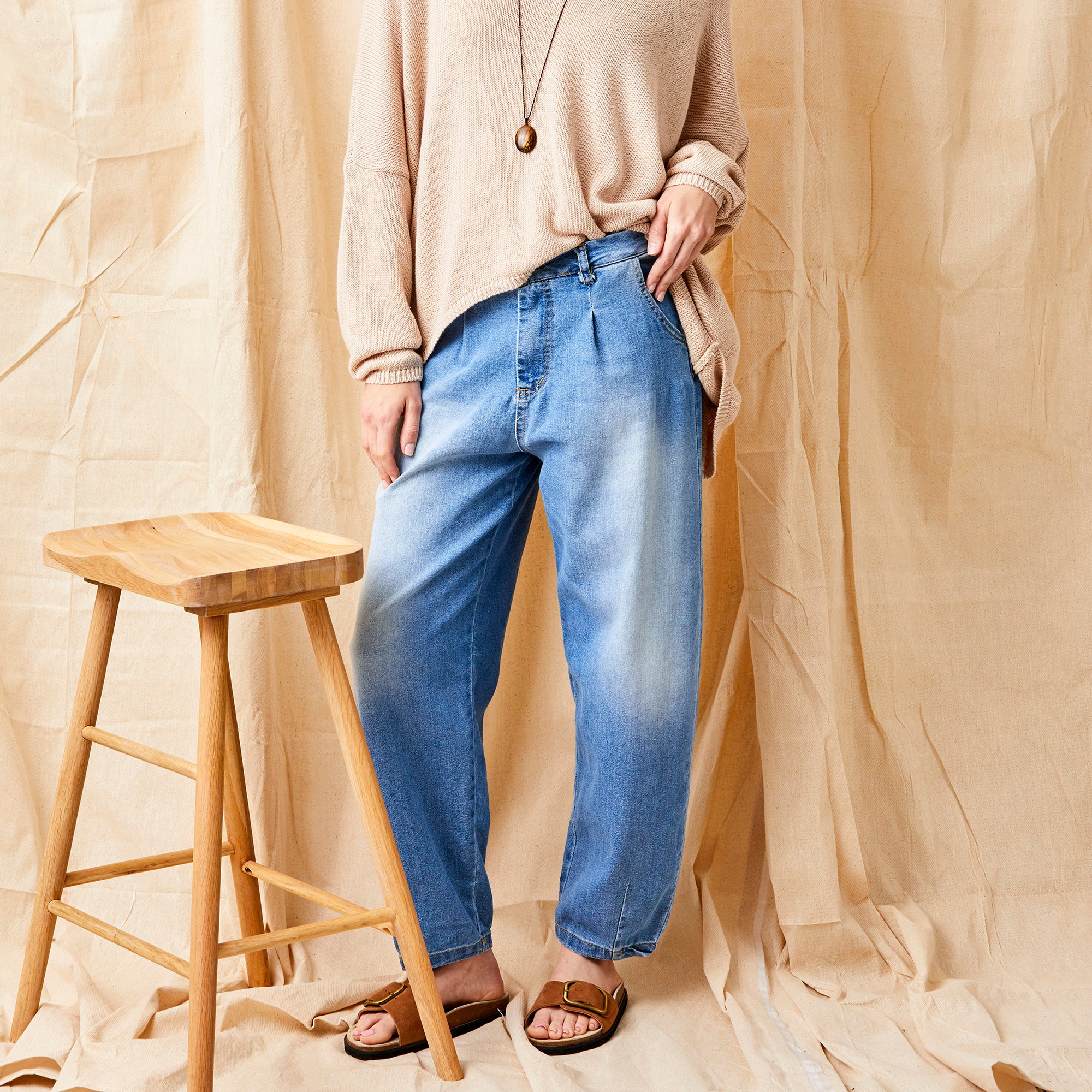 May Stretch Denim Barrel Cut Jeans - Suzy D London