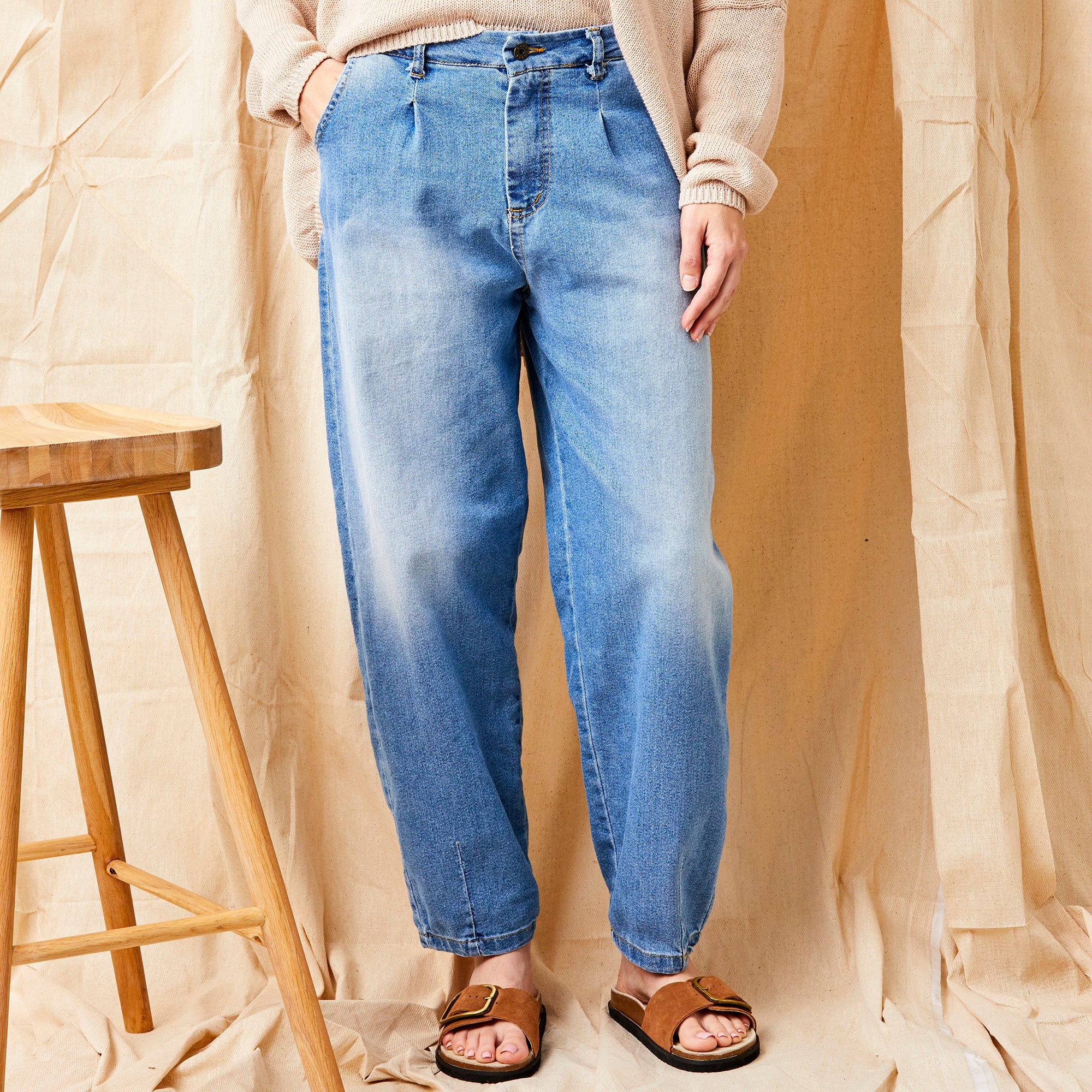 May Stretch Denim Barrel Cut Jeans - Suzy D London