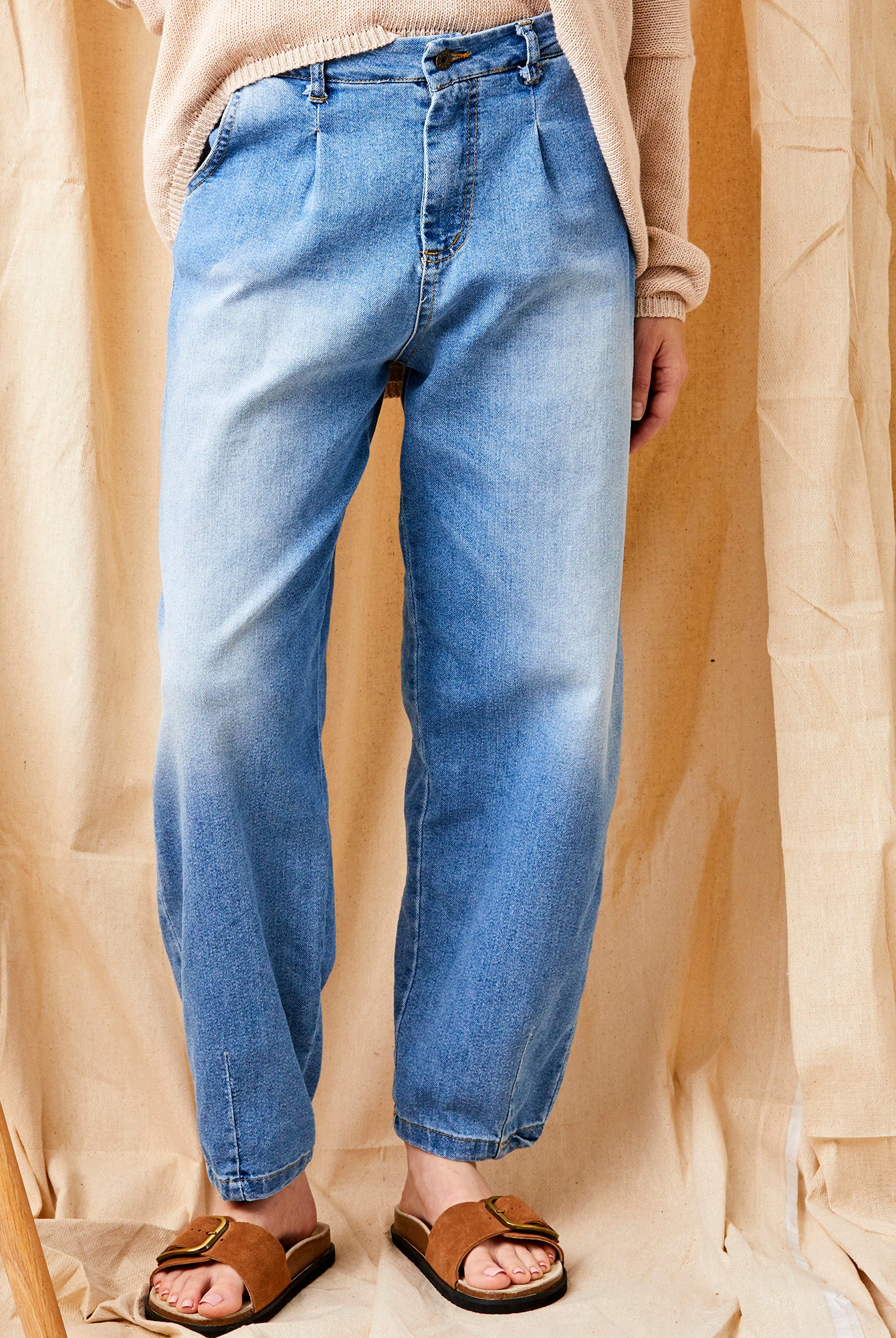 May Stretch Denim Barrel Cut Jeans - Suzy D London