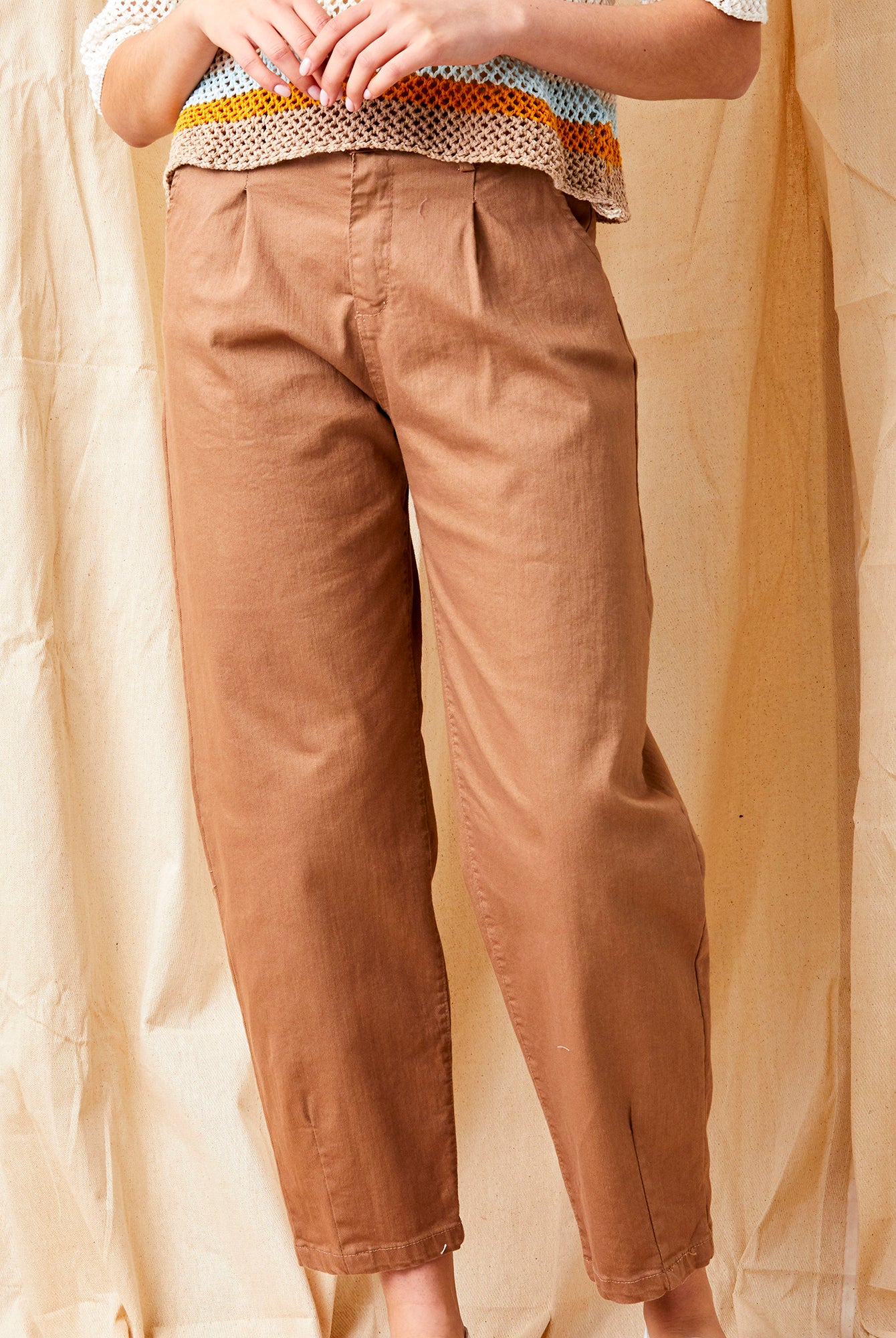 May Stretch Gaberdine Barrel Pants - Suzy D London