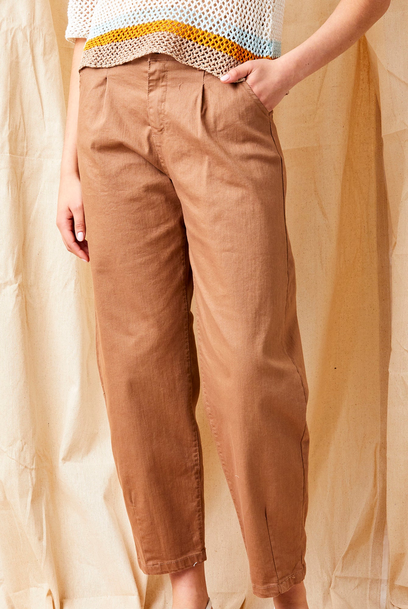 May Stretch Gaberdine Barrel Pants - Suzy D London
