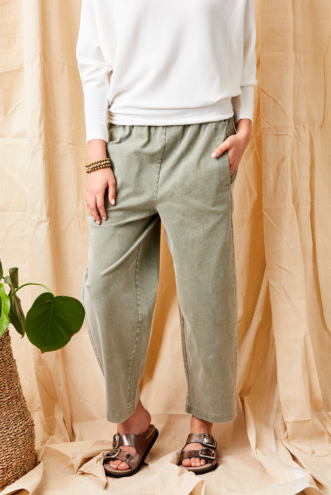 Orly Heavy Cotton Vintage Wash Baggy Pants - Suzy D London