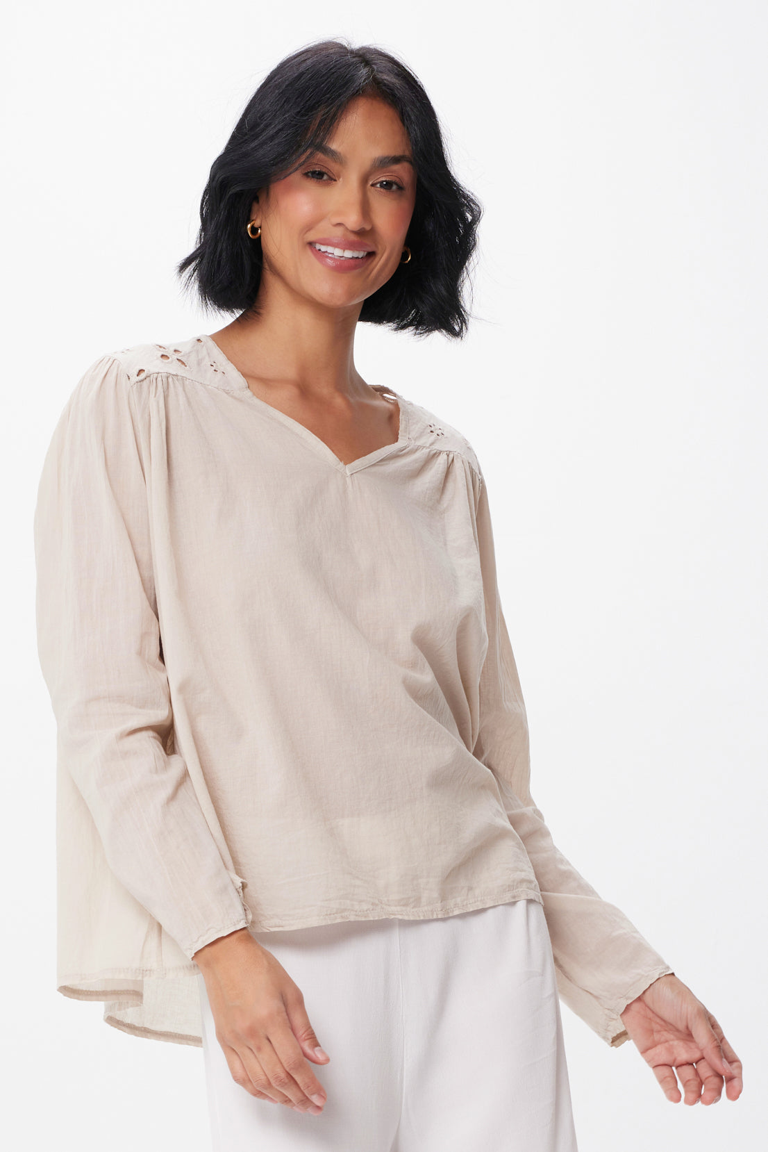 Porter Cotton & Broderie Anglais Top - Suzy D London