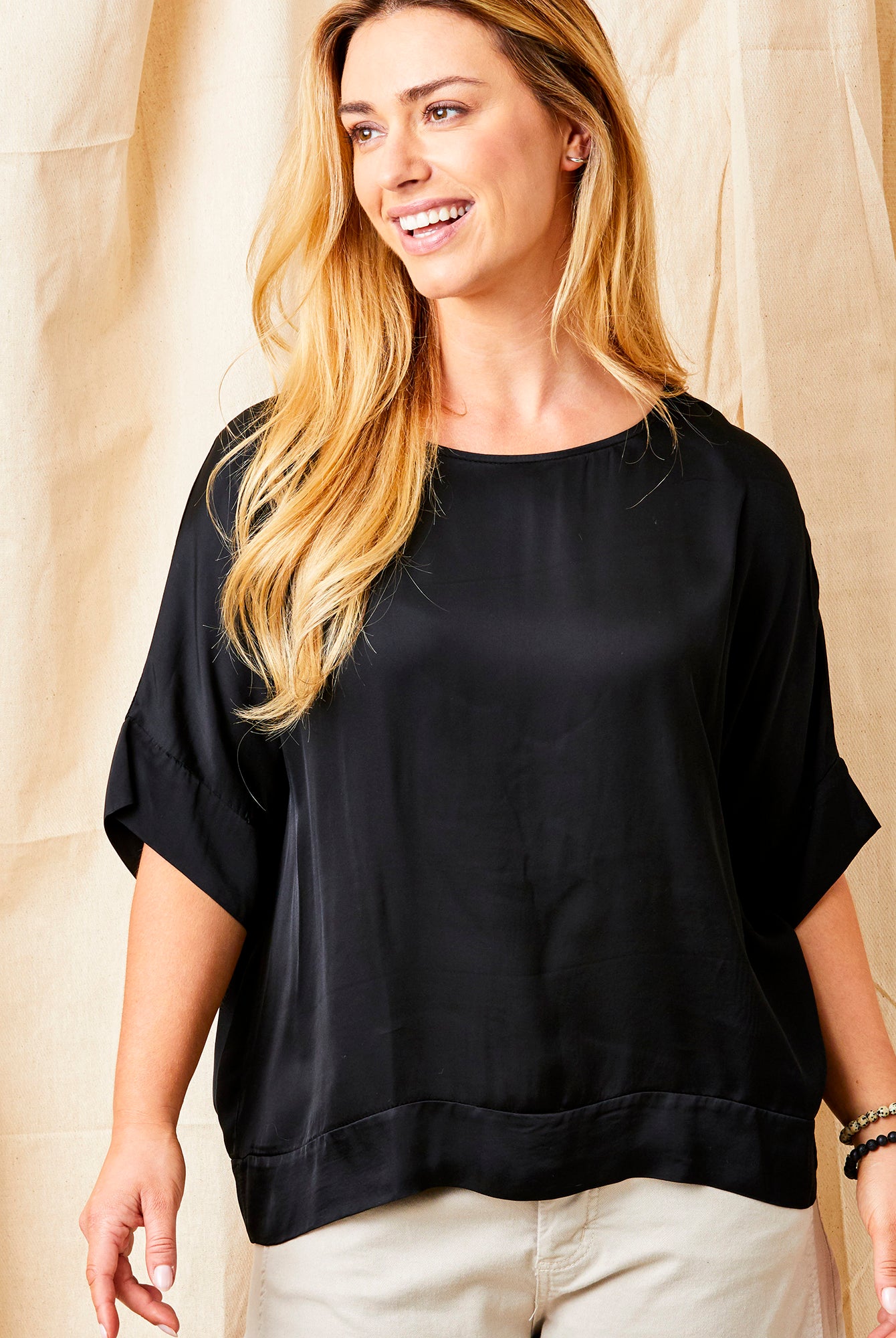 Sigal Satin Oversize Box Tee - Suzy D London