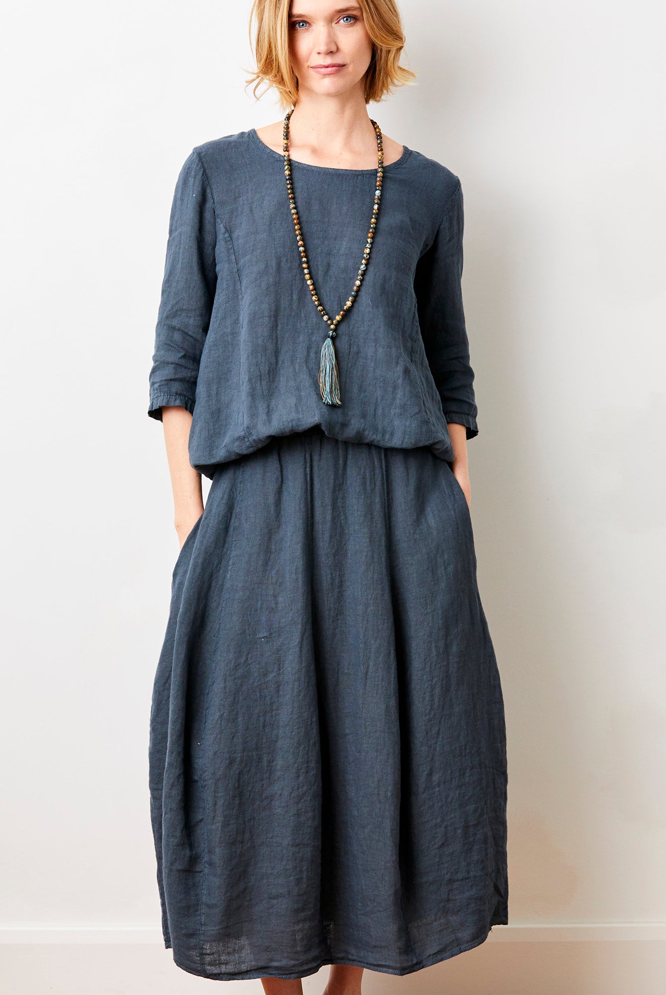 Solene Linen Bubble Shape Skirt - Suzy D London