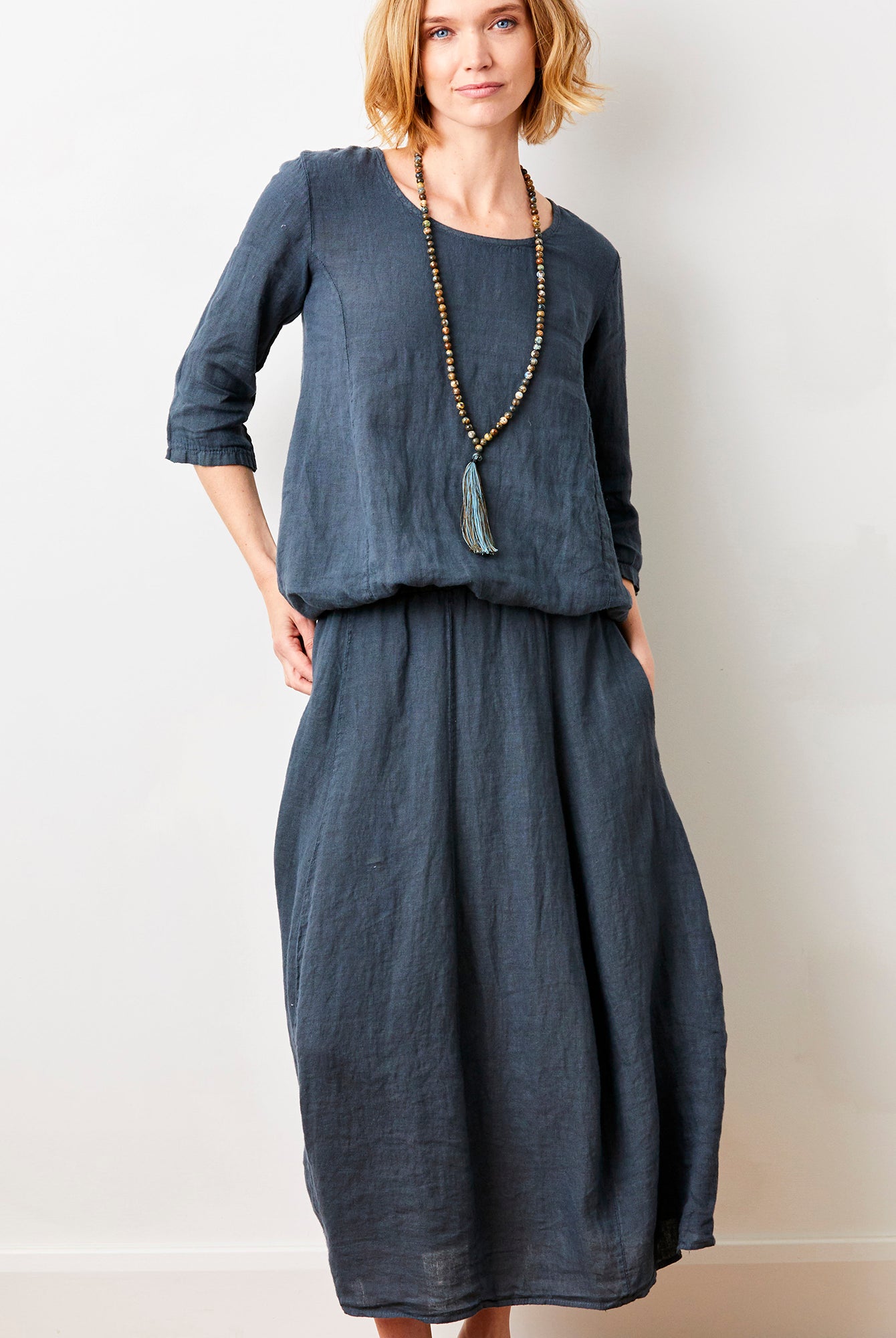 Solene Linen Bubble Shape Skirt - Suzy D London
