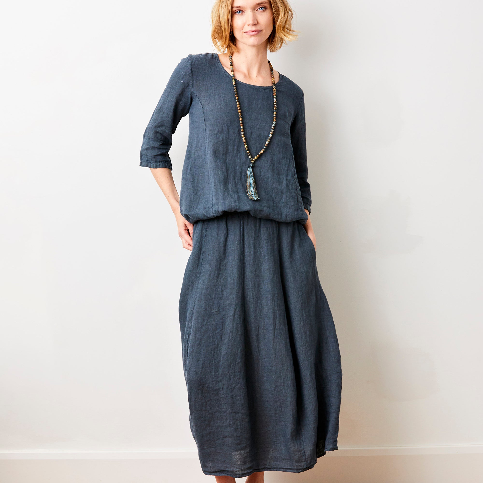 Solene Linen Bubble Shape Skirt - Suzy D London