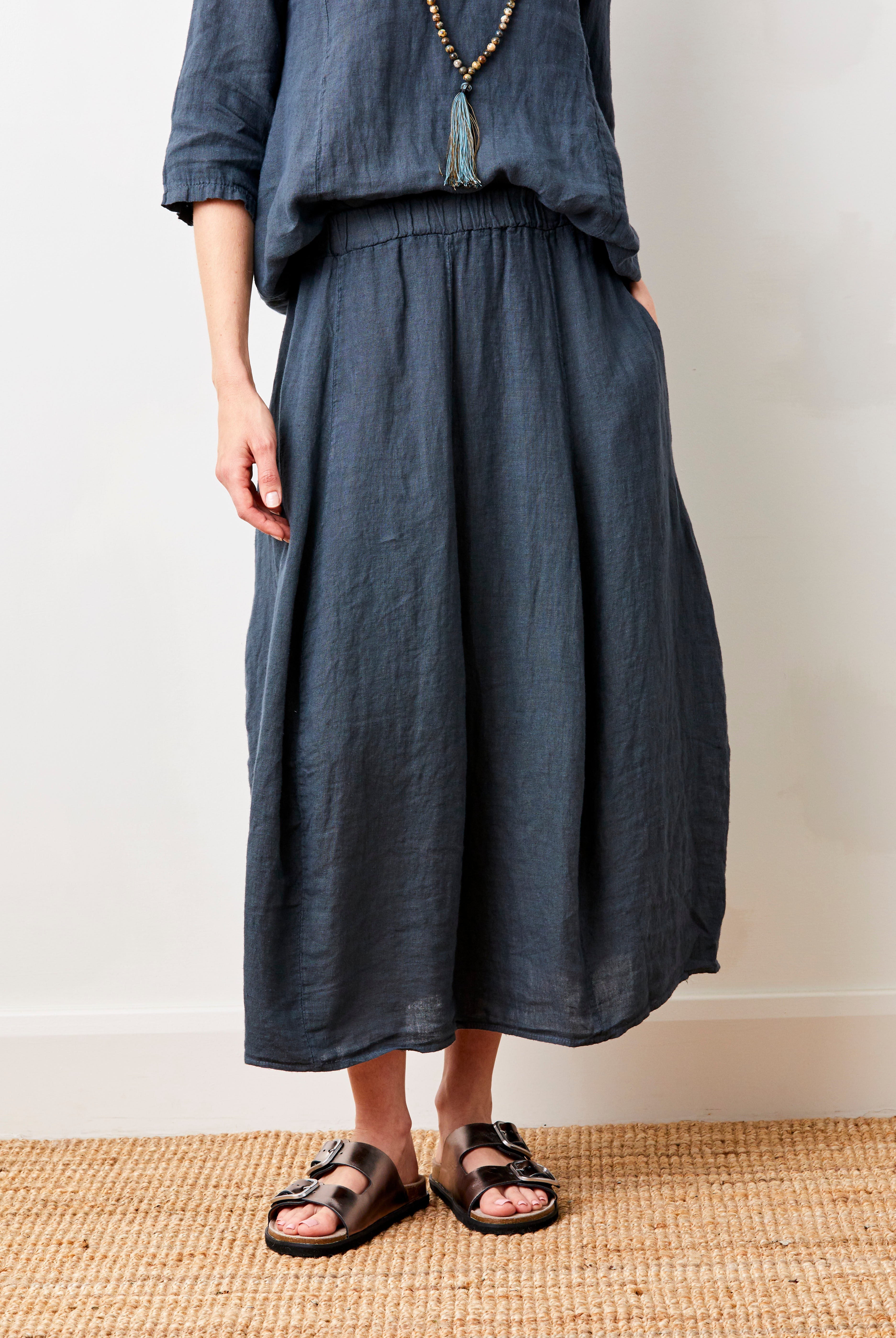 Solene Linen Bubble Shape Skirt - Suzy D London