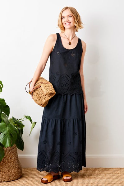 Waterlily Broderie Anglaise Maxi Skirt - Suzy D London