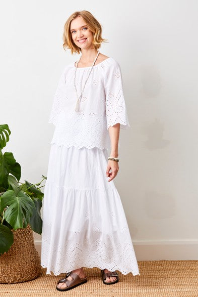 Waterlily Broderie Anglaise Maxi Skirt - Suzy D London