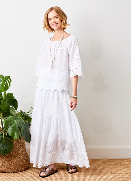 Waterlily Broderie Anglaise Maxi Skirt - Suzy D London