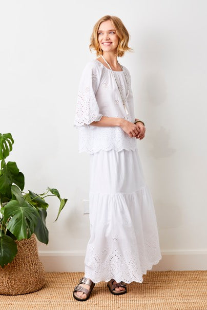 Waterlily Broderie Anglaise Maxi Skirt - Suzy D London