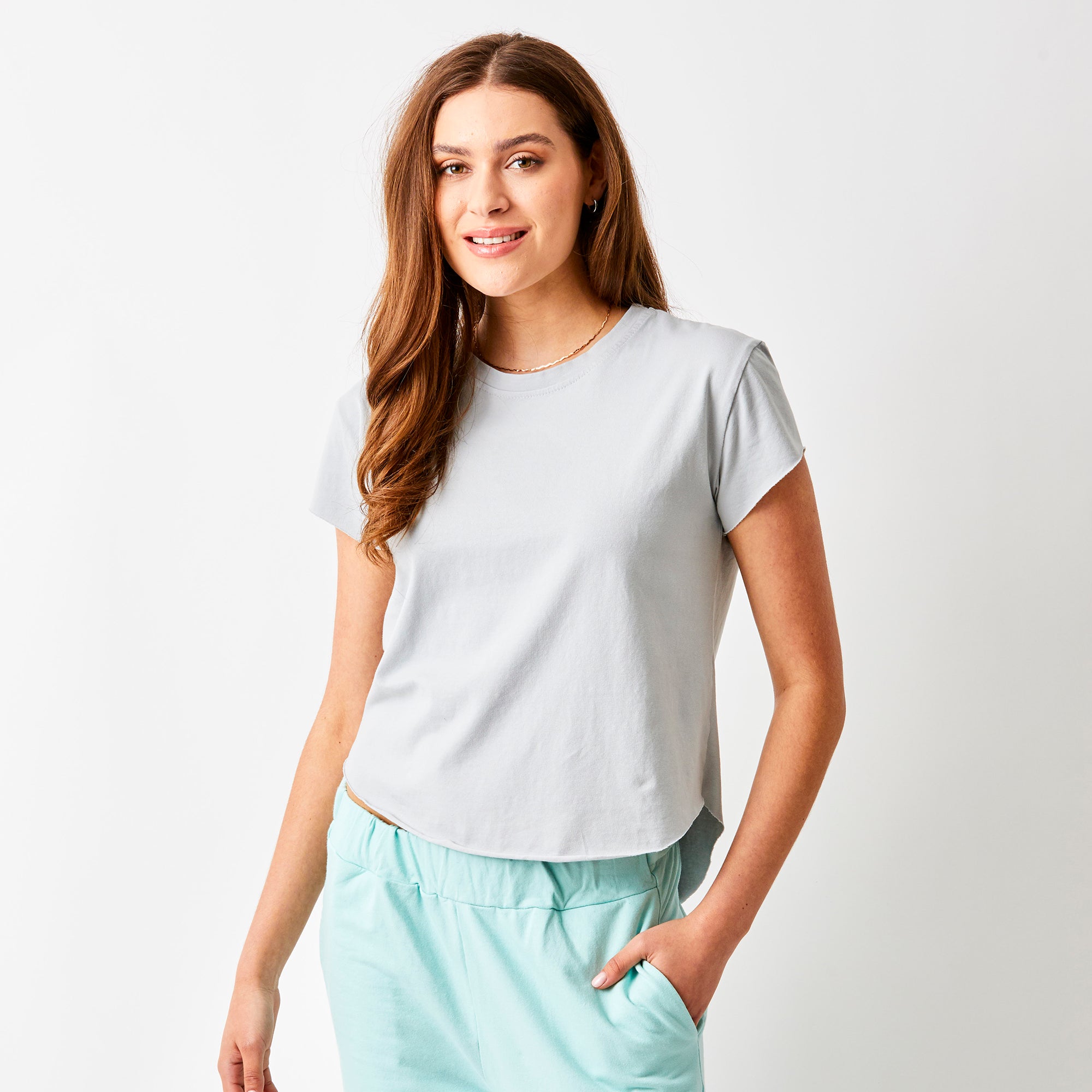 Wanda Hi Lo Curved Hem Tee - Suzy D London