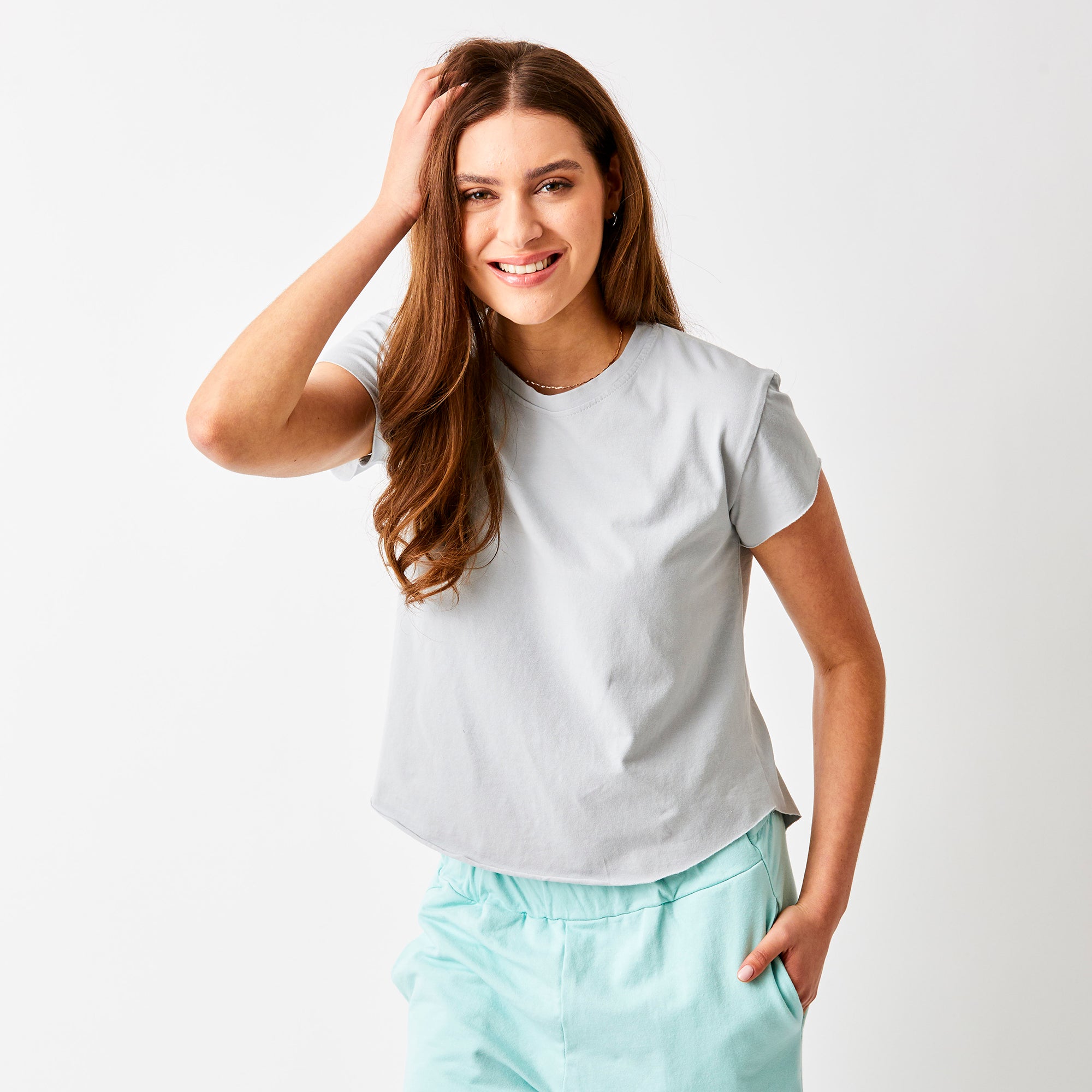 Wanda Hi Lo Curved Hem Tee - Suzy D London