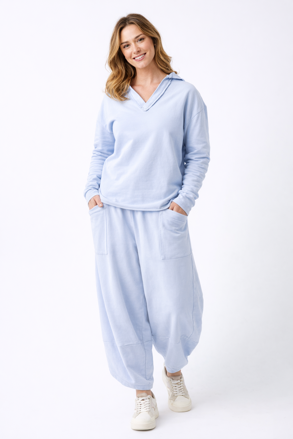 Whisper Raw Edge Open Collar Sweatshirt - Suzy D London