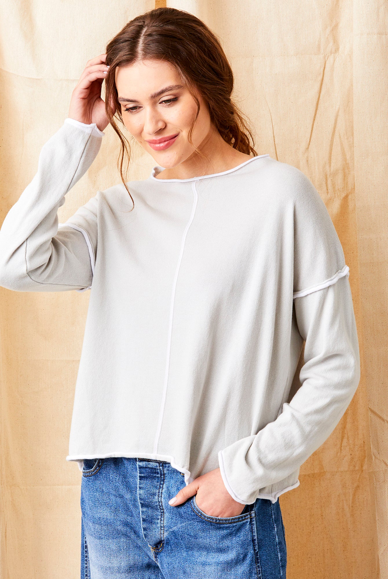 Wren Long Sleeve Knit With Trim - Suzy D London