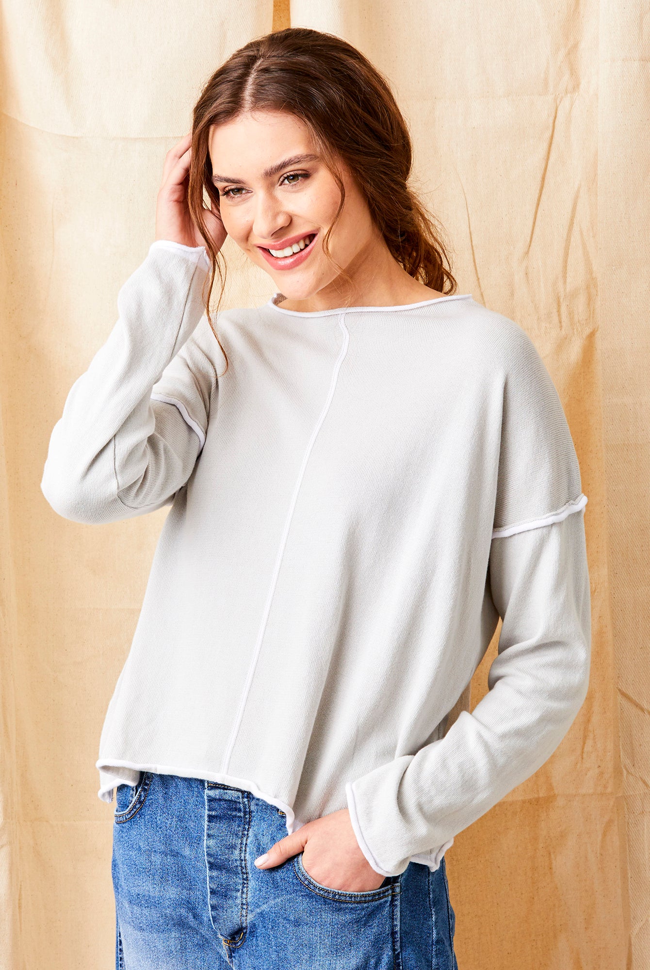 Wren Long Sleeve Knit With Trim - Suzy D London