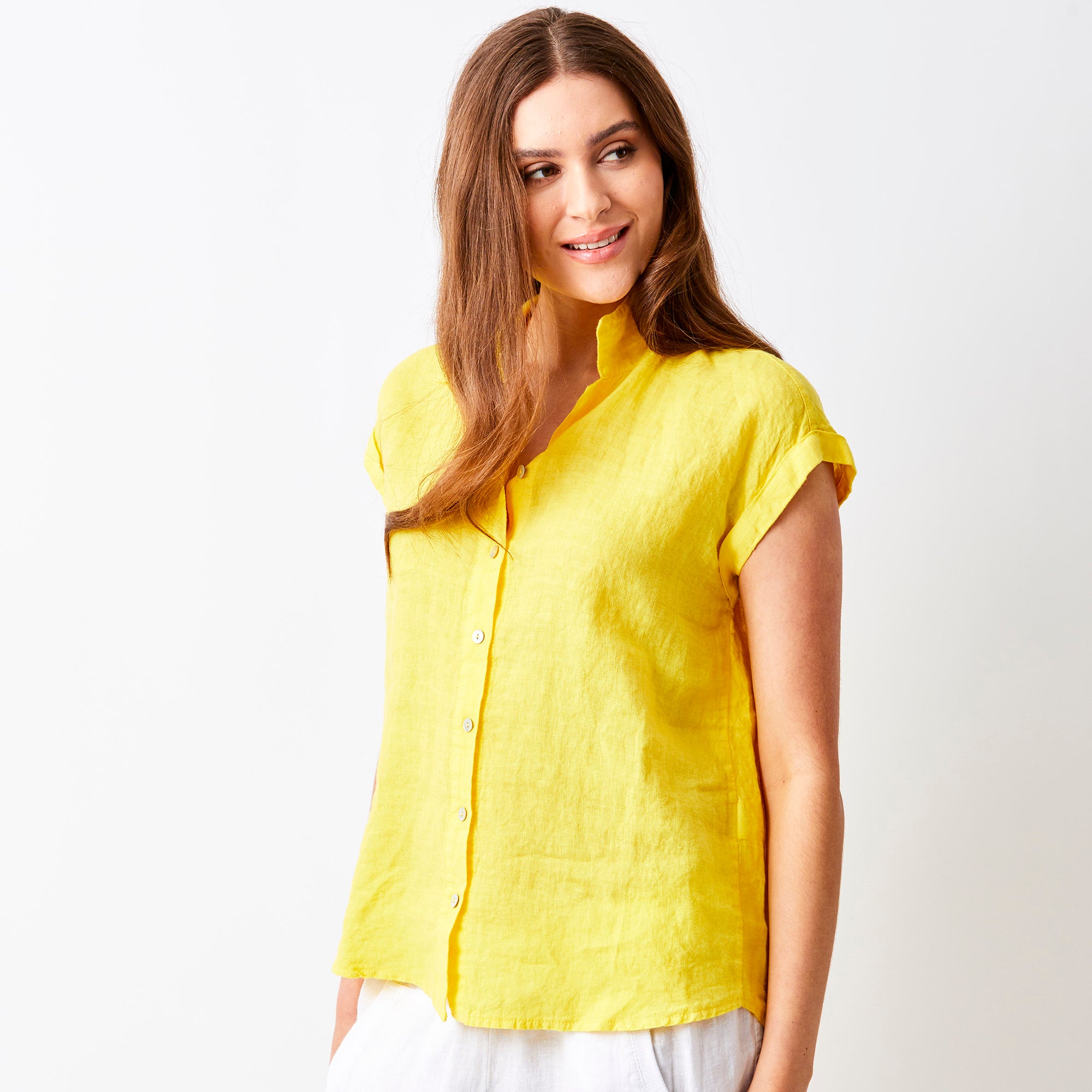 Ynez Short Sleeve Linen Shirt - Suzy D London