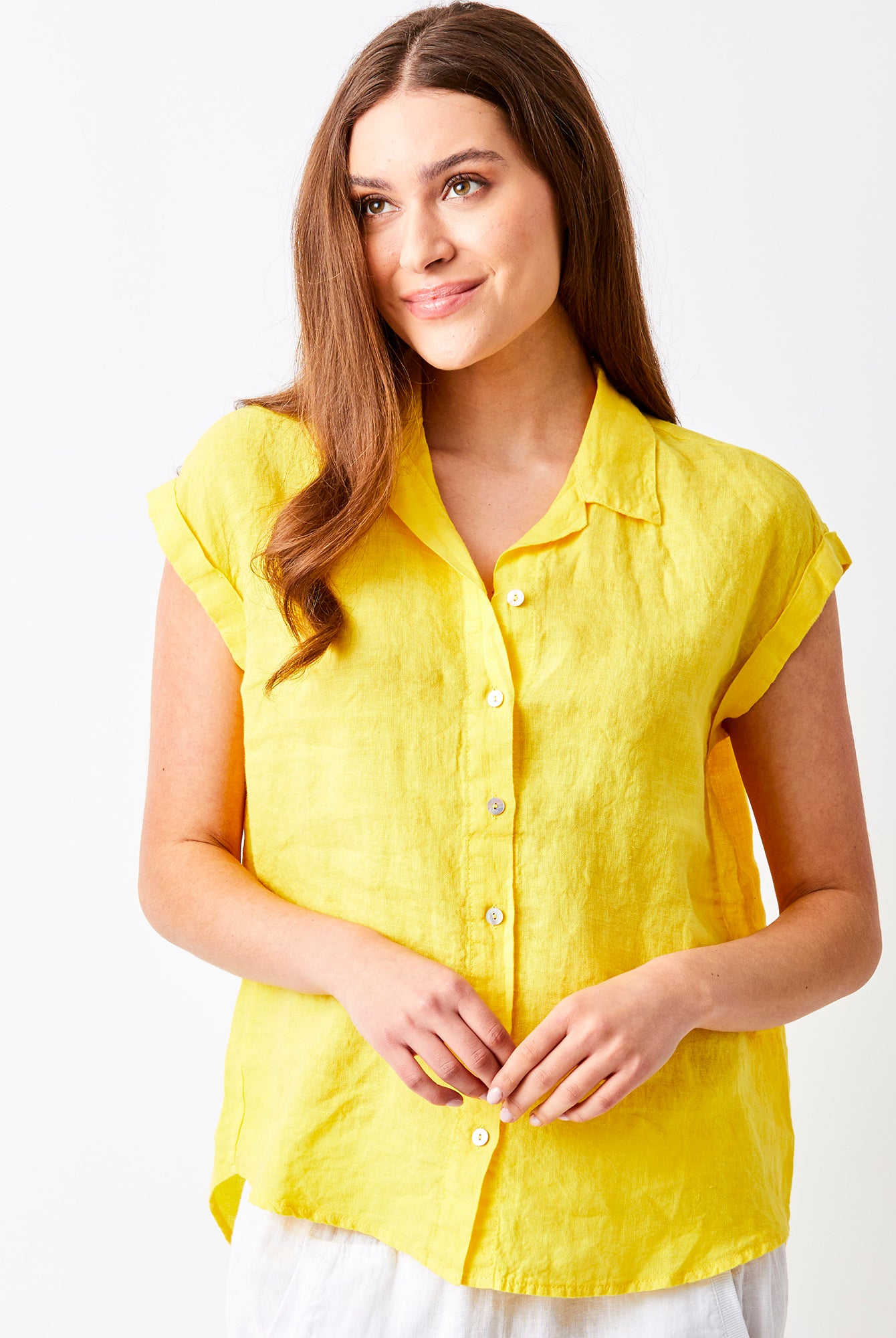 Ynez Short Sleeve Linen Shirt - Suzy D London