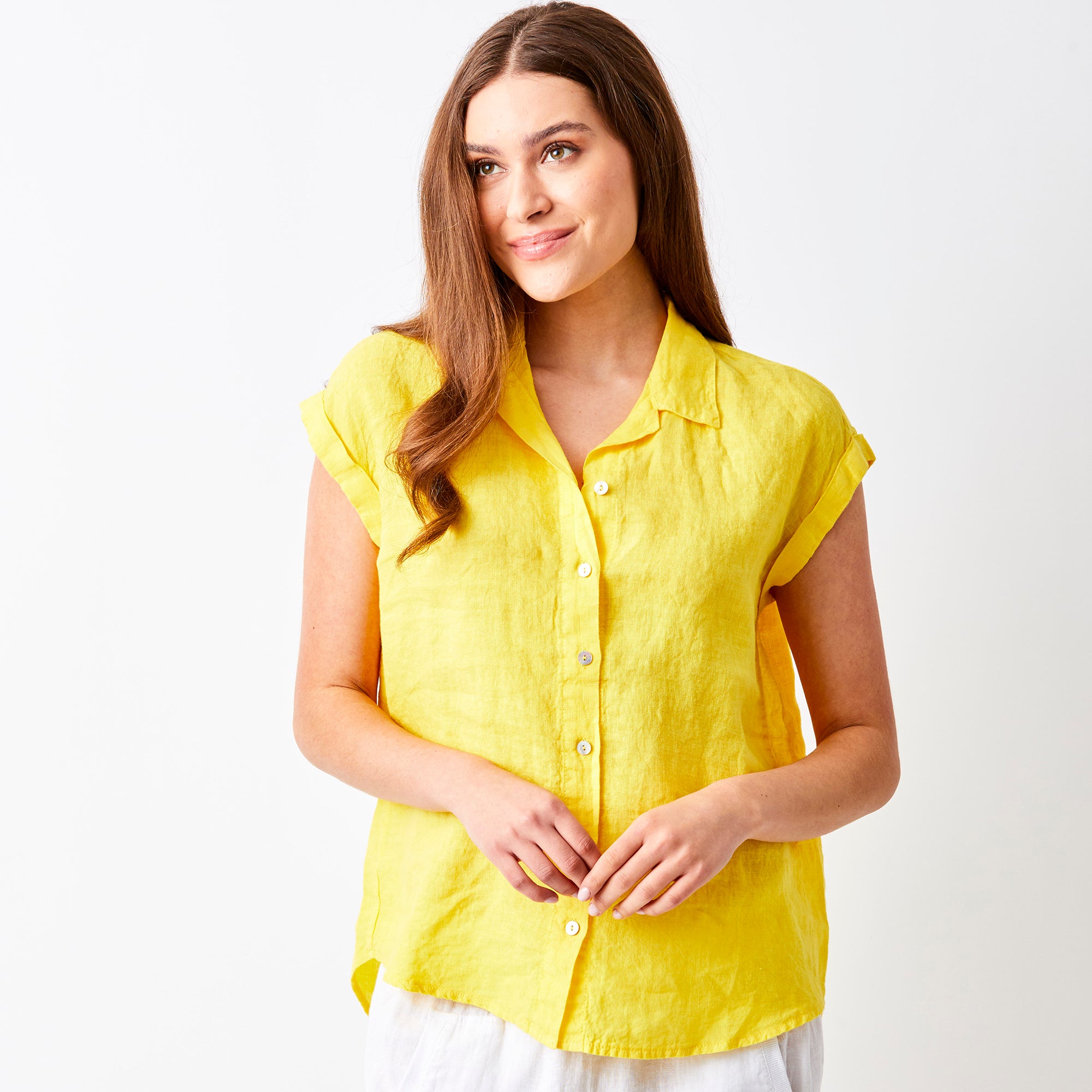 Ynez Short Sleeve Linen Shirt - Suzy D London
