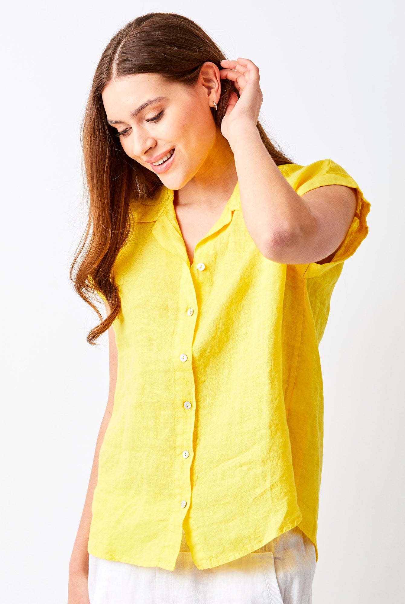 Ynez Short Sleeve Linen Shirt - Suzy D London