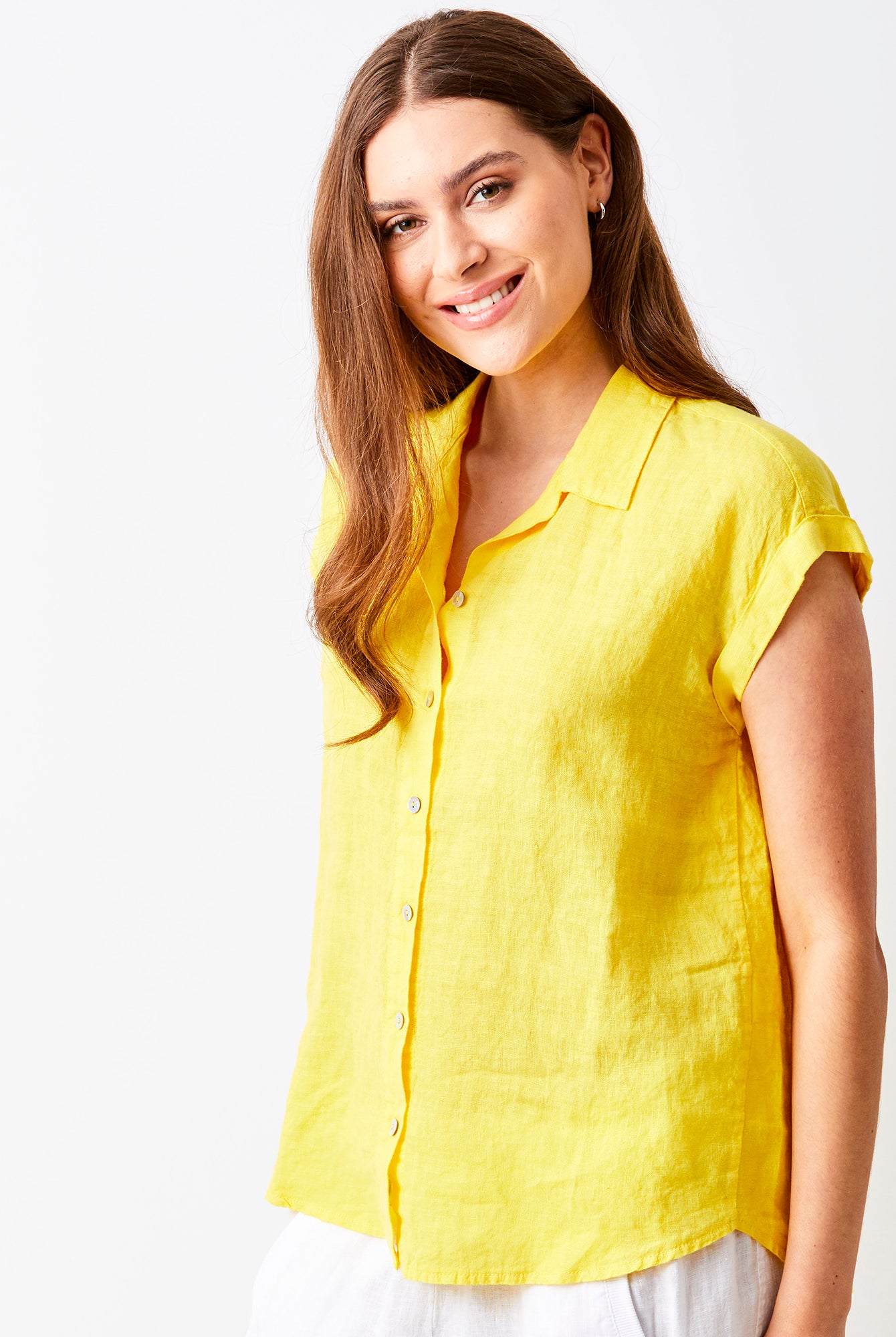 Ynez Short Sleeve Linen Shirt - Suzy D London