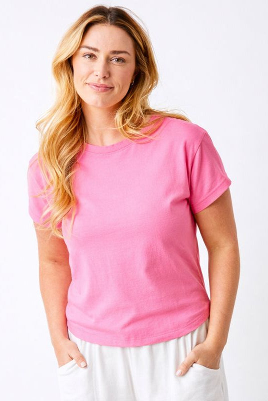 Wanda Hi Lo Curved Hem Tee - Suzy D London