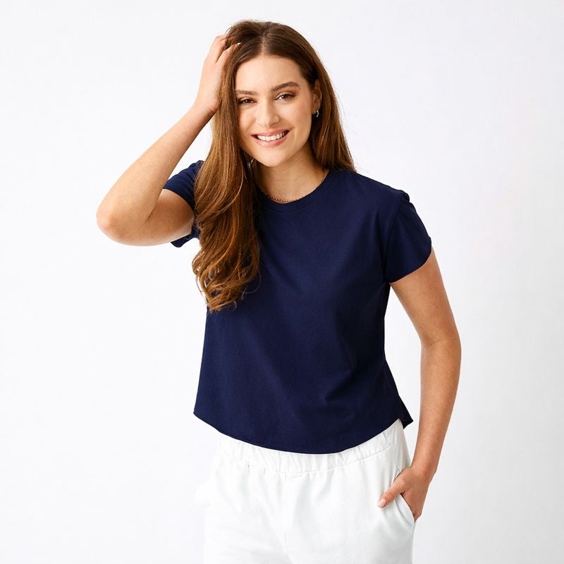 Wanda Hi Lo Curved Hem Tee - Suzy D London
