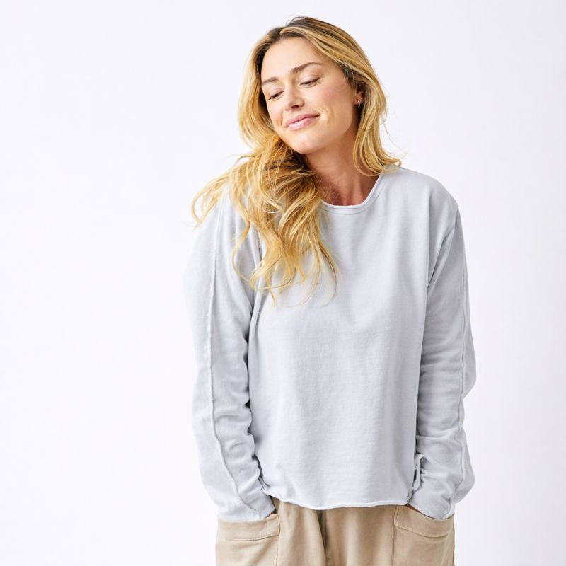 Wan Rolled Neck Sweatshirt With Raw Edge - Suzy D London