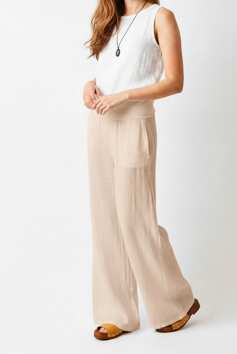Sultan Nude Pants White Top
