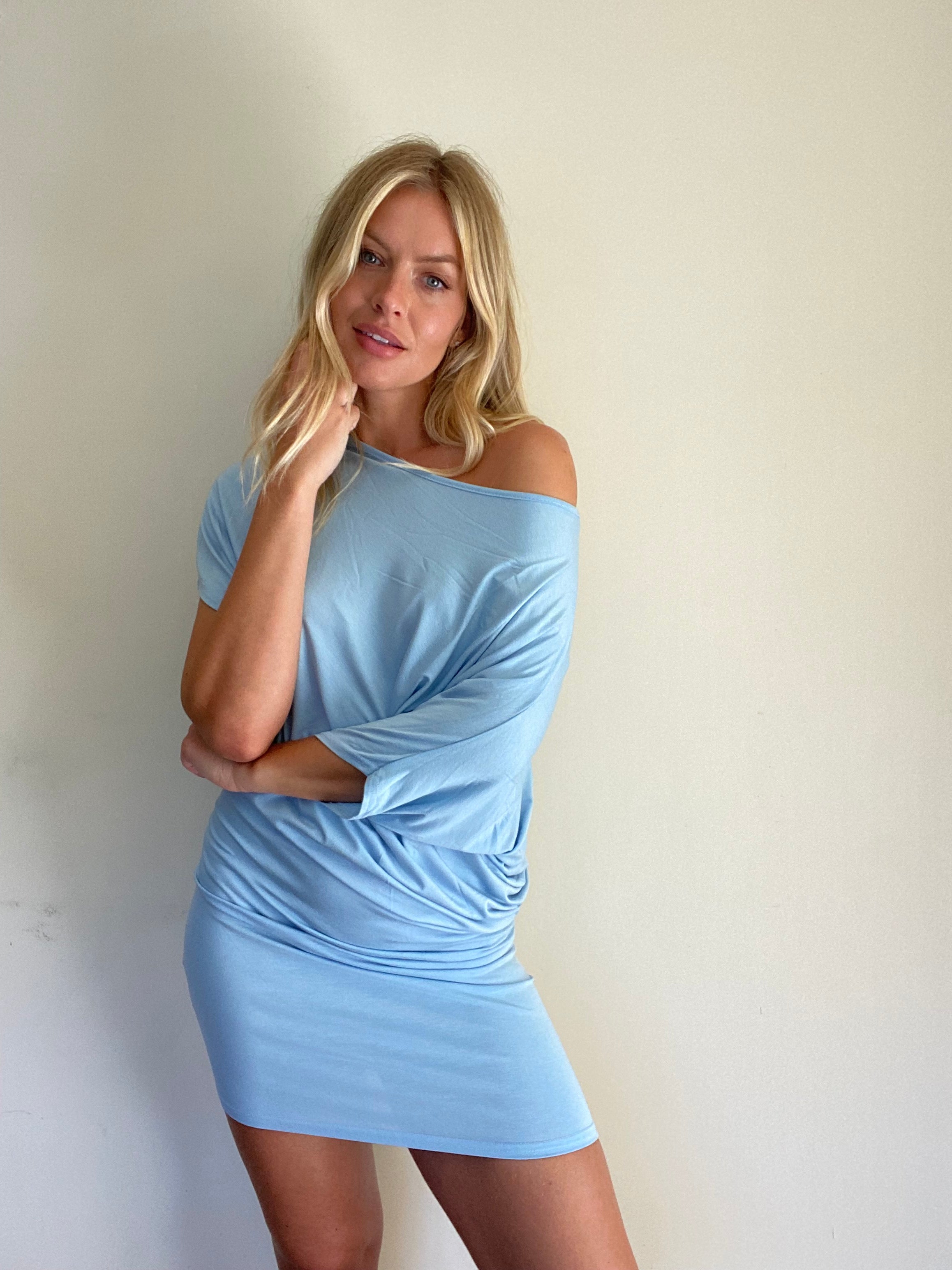 Suzy D Daphne Asymmetric Dress Blue