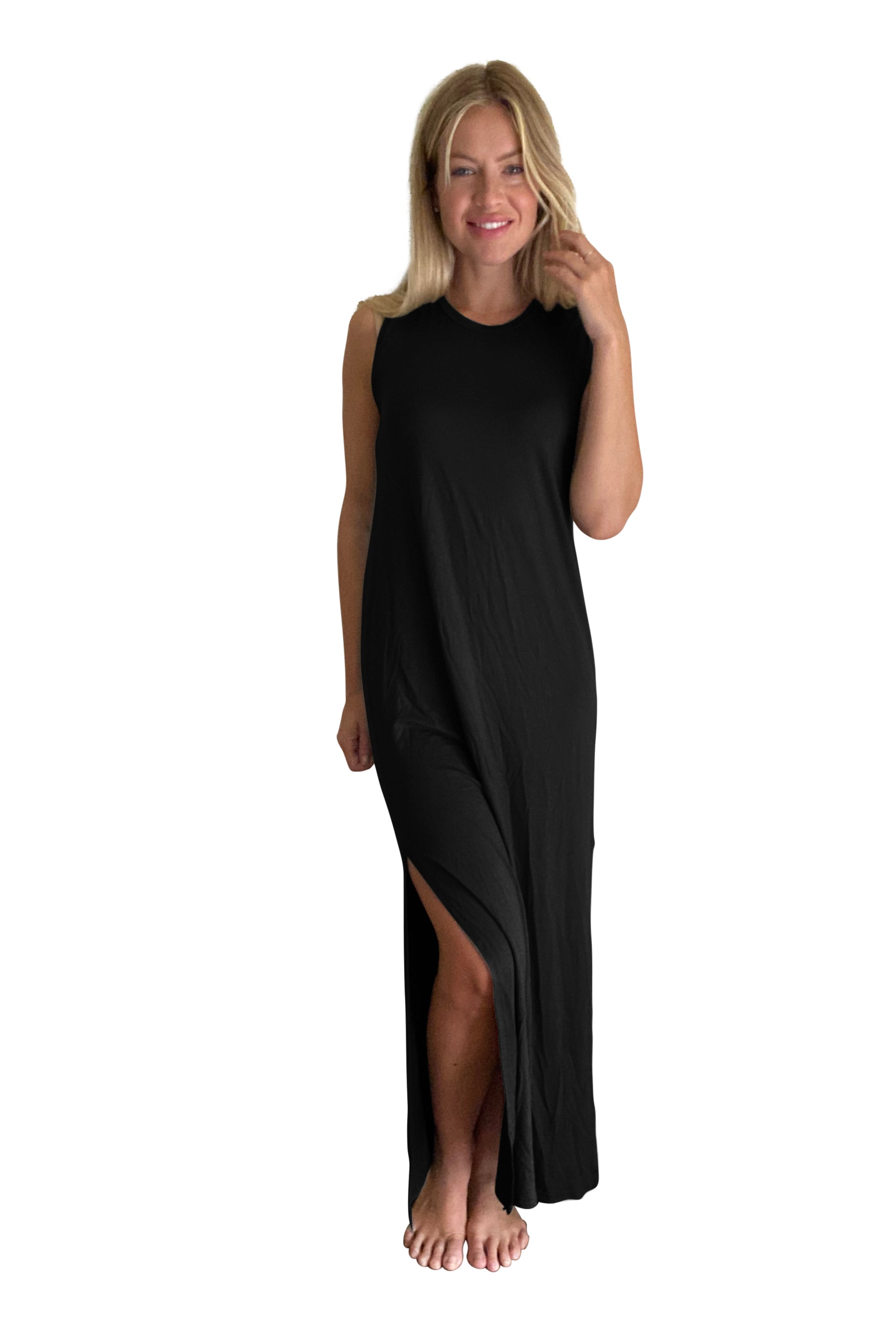 Davina Maxi Dress With Side Splits - Suzy D London