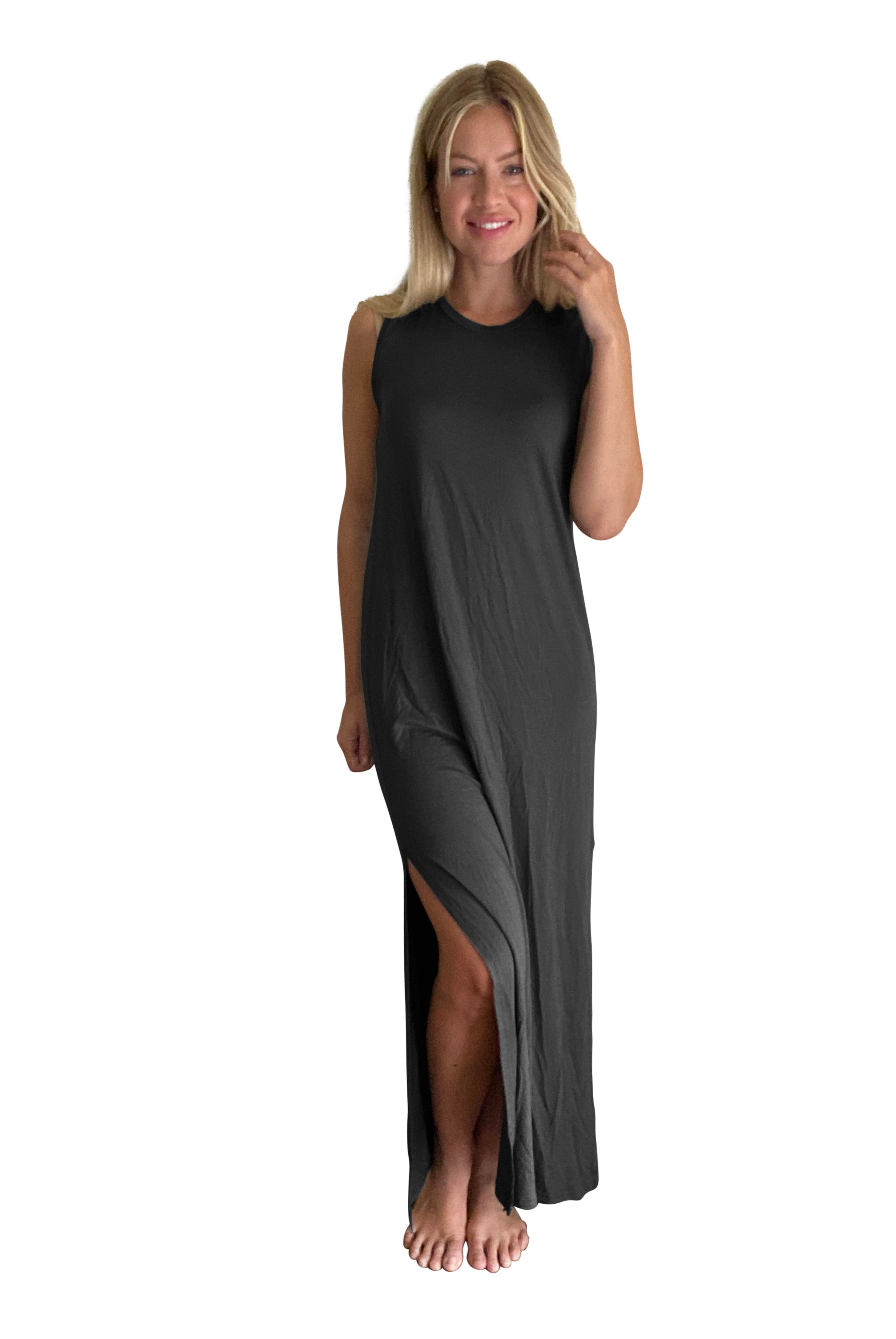 Davina Maxi Dress With Side Splits - Suzy D London