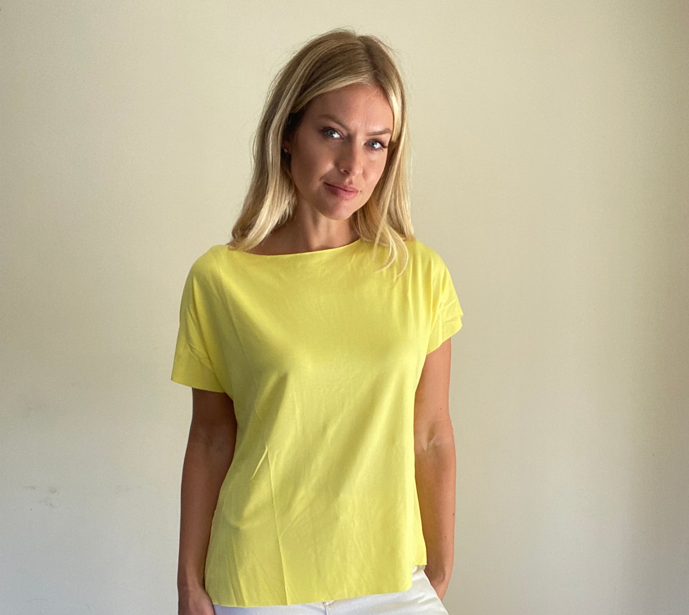 Suzy D Della Loose Fit Wide Neck T-Shirt