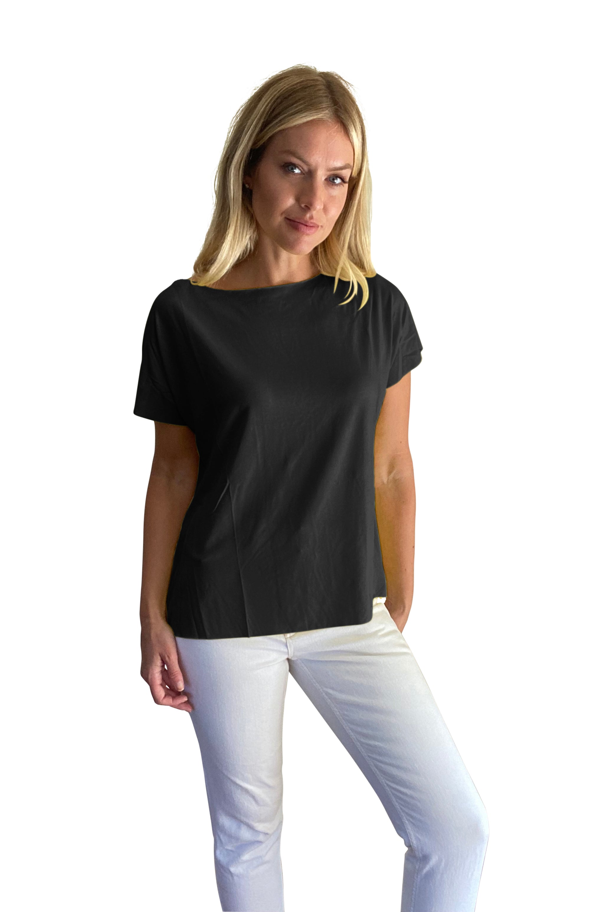 Della Loose Fit Wide Neck T-Shirt - Suzy D London