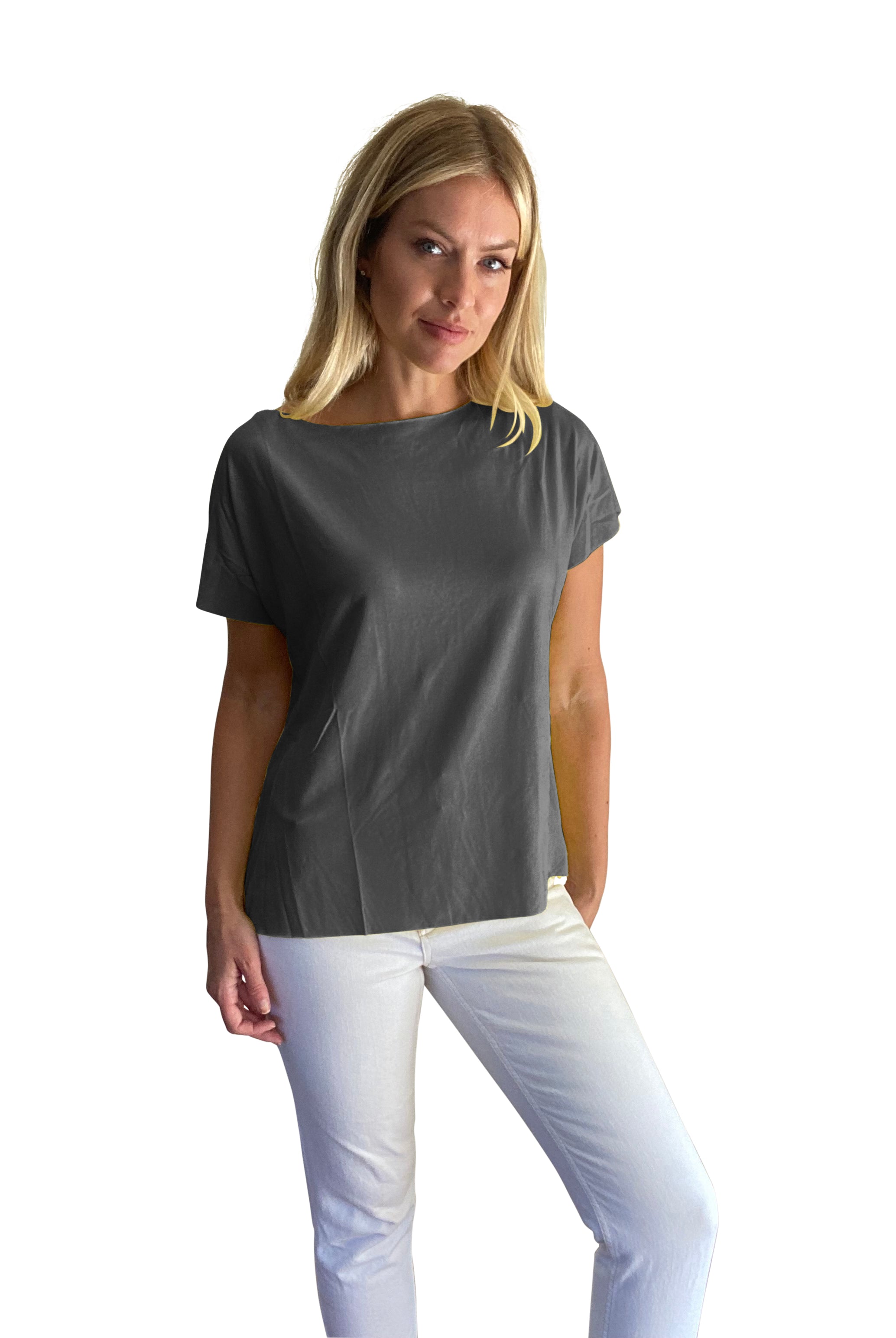 Della Loose Fit Wide Neck T-Shirt - Suzy D London