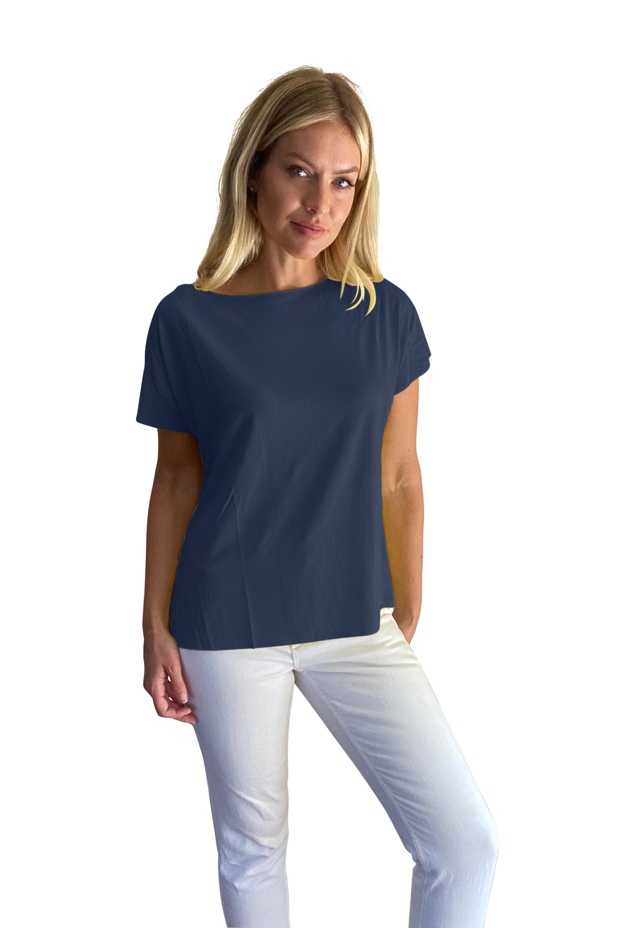 Della Loose Fit Wide Neck T-Shirt - Suzy D London