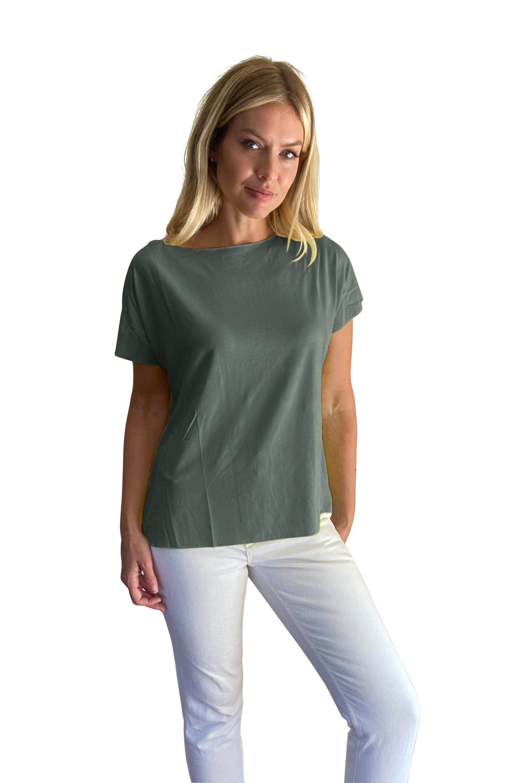 Della Loose Fit Wide Neck T-Shirt - Suzy D London