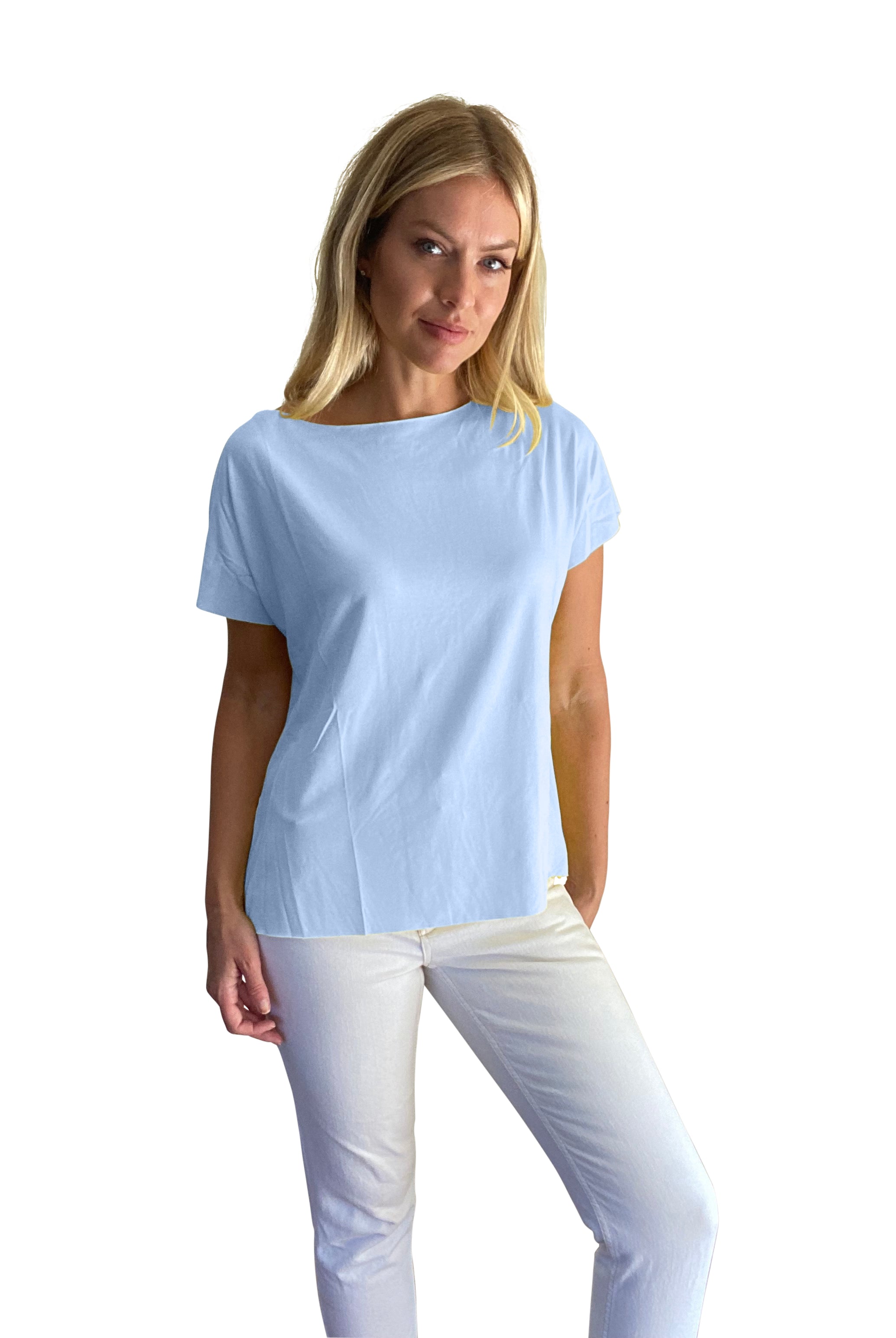 Della Loose Fit Wide Neck T-Shirt - Suzy D London