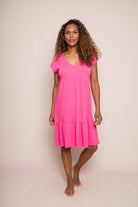 JUNO DRESS BUBBLE PINK SUZY D LONDON