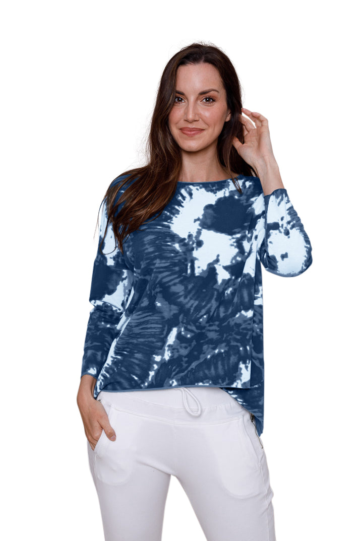 Jacinda Tie Dye Dipped Hem Sweater - Suzy D London