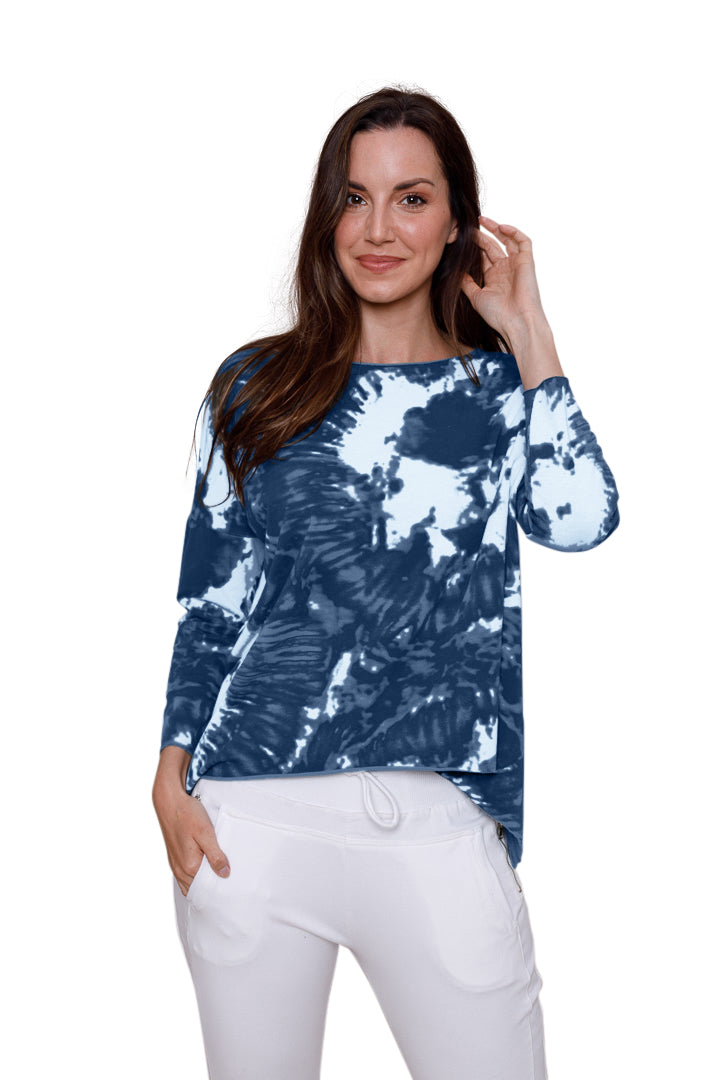 Jacinda Tie Dye Dipped Hem Sweater - Suzy D London