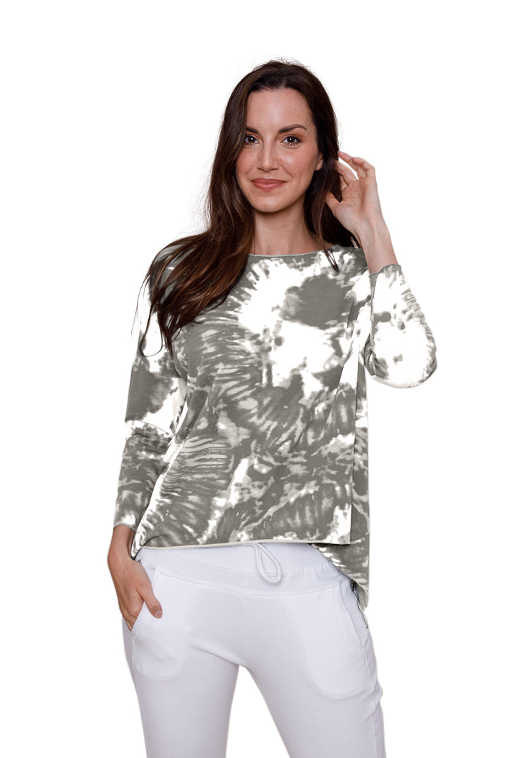 Jacinda Tie Dye Dipped Hem Sweater - Suzy D London
