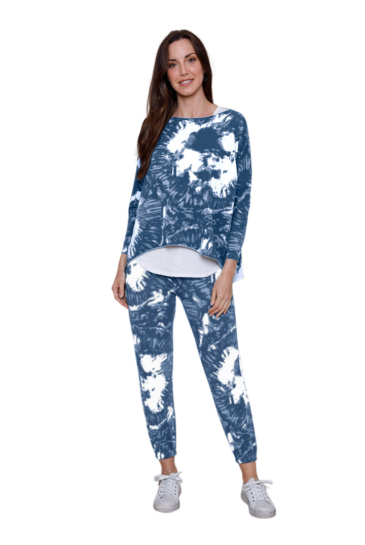 Jacinda Tie Dye Dipped Hem Sweater - Suzy D London
